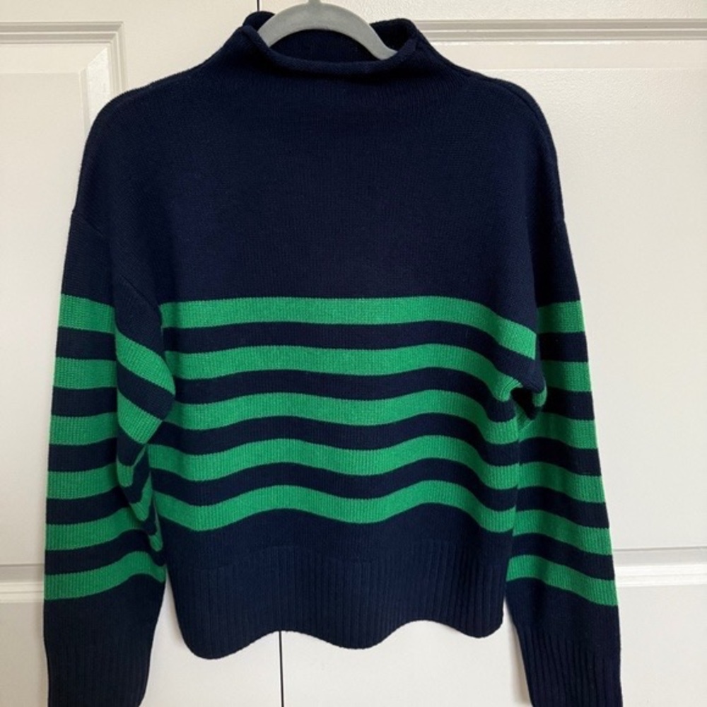 Kule Lucca blue&green striped sweater, wool and cashmere, great condition